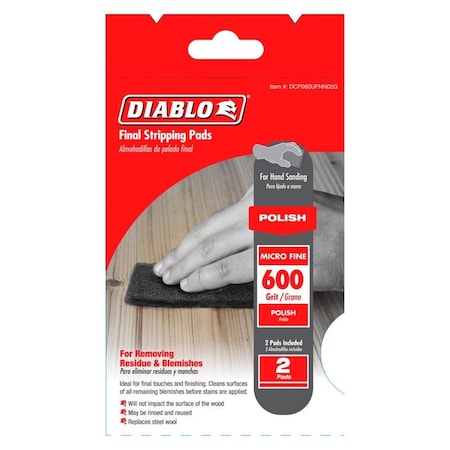 Diablo 6 in. L X 4 in. W 600 Grit Silicone Carbide Final Stripping Pads 2 pk DCP060UFNN02G